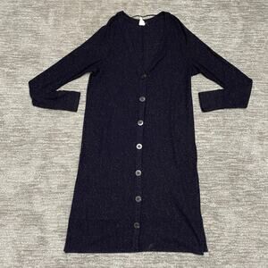 Free People We The Free Cardigan Sweater Womens L Metallic Button Front Ribbed